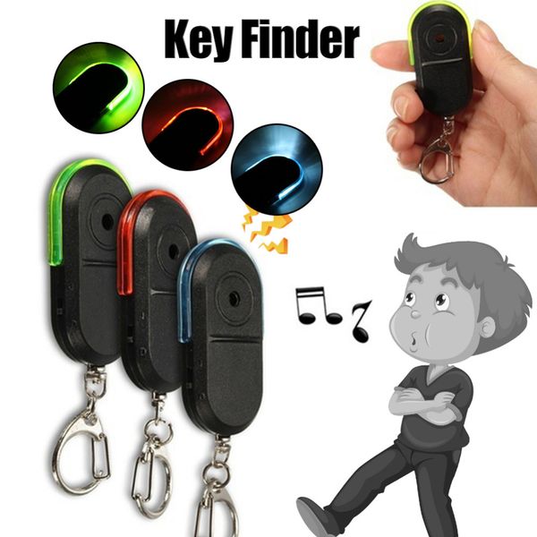 

portable wireless anti-lost alarm key finder locator keychain whistle sound led light mini search anti lost key finder styling gps