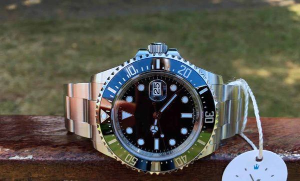 

box men's luxury products classic series ceramic black dial 126600 glidelock clasp dive basel 43mm asia 2831 mechanical watches, Slivery;brown