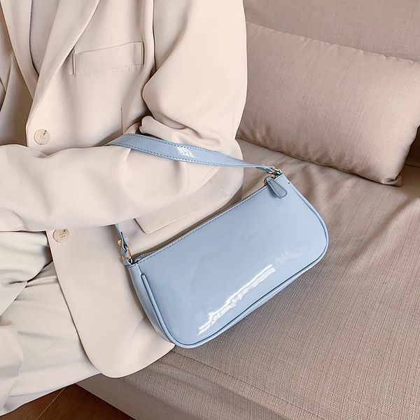 

2020 women hand bag patent leather single shoulder bags satchel armpit package fashion elegant style baguette handbags