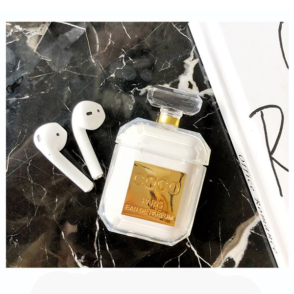 

2019 Perfume bottle Silicone Case For Airpods Earphone Protective Case Luxury Shockproof and Drop Clear Soft TPU Case For Apple