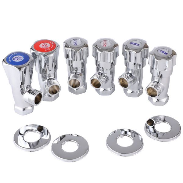 

copper teeth triangle valve 4 points straight-way valve wire threaded inlet valve and cold angle water heater water