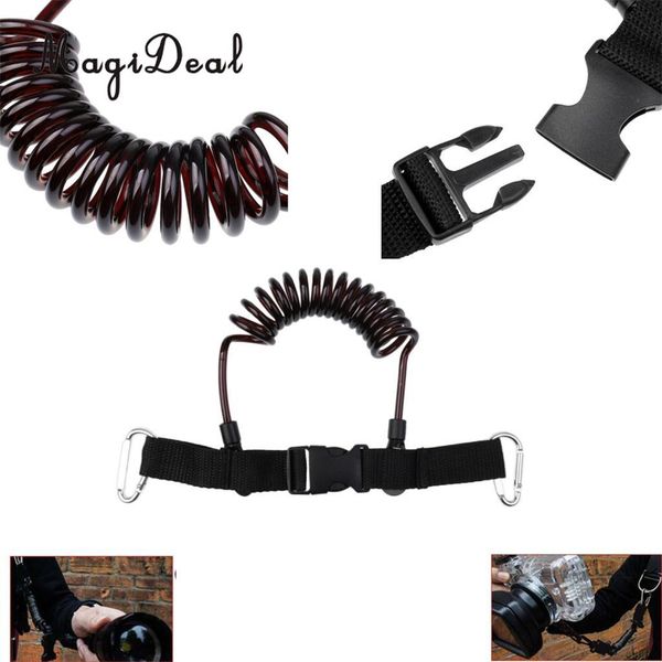 

magideal outdoor safety steel coil spring lanyard with clips buckle for scuba diving camera diving equipment swimming accessory