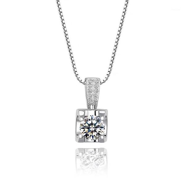 

diamond pendant d color 0.5ct-2ct moissanite necklace gift wedding party female clavicle chain bull head1, Silver