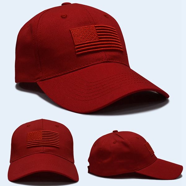 

breathable anti-uv baseball cap american flag embroidered cotton hat with adjustable back closure headwear outdoor sports wear, Black;white