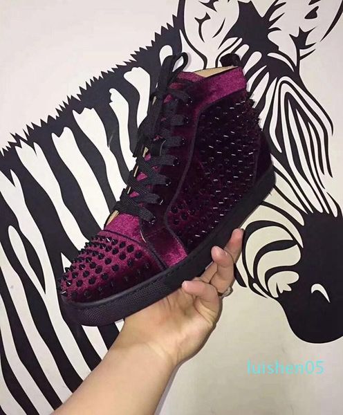 

green luxury designer sneakers classical designers shoes red bottom luxury shoe fashion brand studded spikes flat luxury shoe 7 colors al05, Black