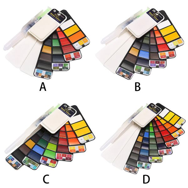 

18/25/33/42 цвета сплошной акварельный набор водоворот акварельная краска водная кисть акварельный пигмент для рисования художественные прин