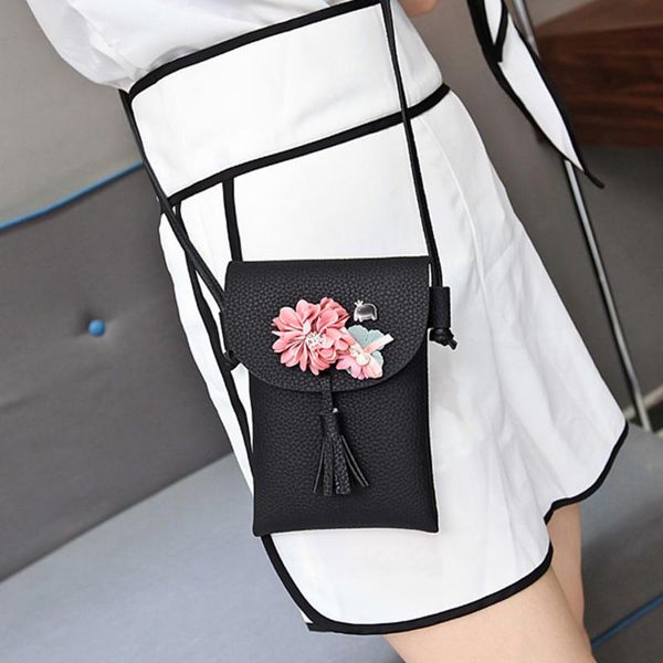 

women flower tassel mini shoulder bag handbag cute kawaii coin phone purse messenger bag crossbody for women 2020 sac a main