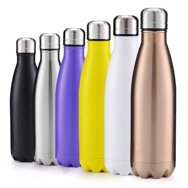 

stainless steel vacuum insulated water bottle | leak-proof double walled cola shape bottle | keeps drinks cold