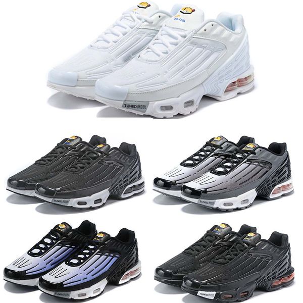 

2019 tn plus iii 3 mens tuned airs running shoes classic black white sport sneakers men requin blue spider us5.5-11 ing