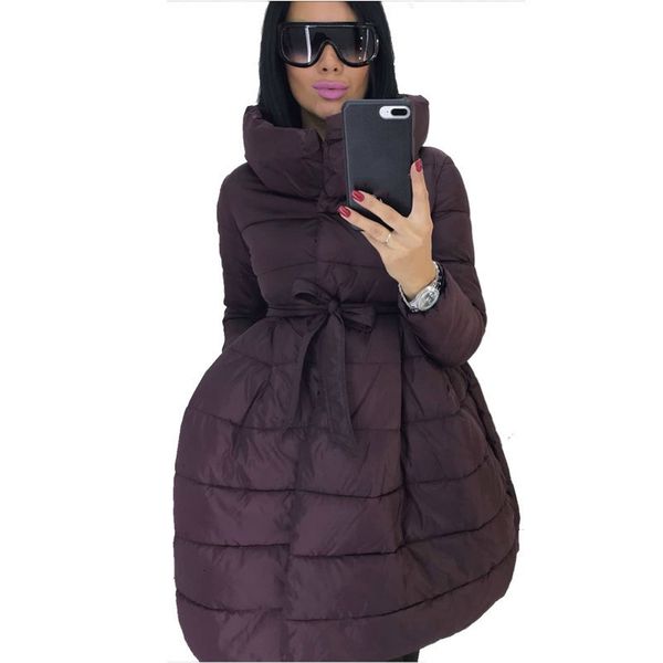 

winter jas women smoke parka fashion strik taille medium long stand crack cato jas chaqueta mujer invierno, Black