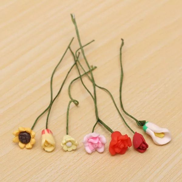 

artificial flowers callalily tulip rose small ornaments moss micro landscape