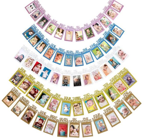 

baby 1st birthday banner gold paper p frame baby shower boy girl anniversary decor first birthday picture frame