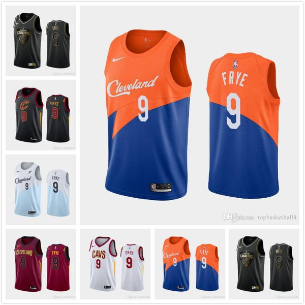 

new men's basketball jerseys cleveland cavaliers channing frye #9 2019-20 nba season jersey blackwhitered, Black