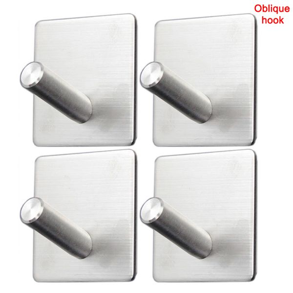 

4pcs adhesive wall hooks heavy duty command hooks with stainless steel stick bathroom kitchen office s7
