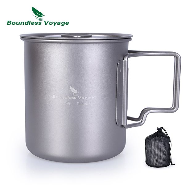 

boundless voyage 420ml titanium cup with cup lid camping mug outdoor water ti1544b/ti1518b