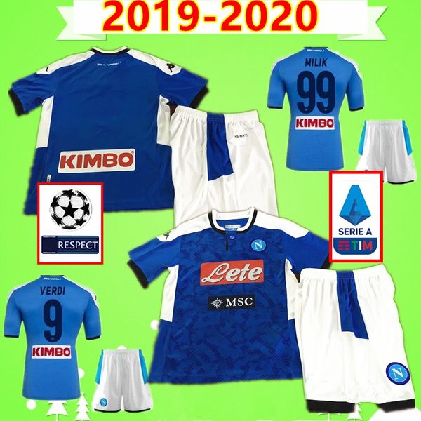 

kit 2019 2020 naples soccer jersey napoli mens suit football shirt 19 20 mans sets maglia da calcio milik koulibaly mertens allan, Black;yellow