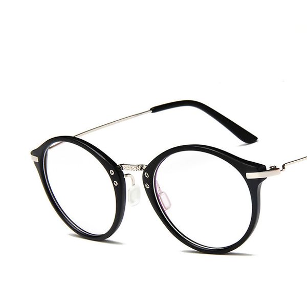 

tr90 glasses new plain mirror round frame vintage decorative prescription, Black