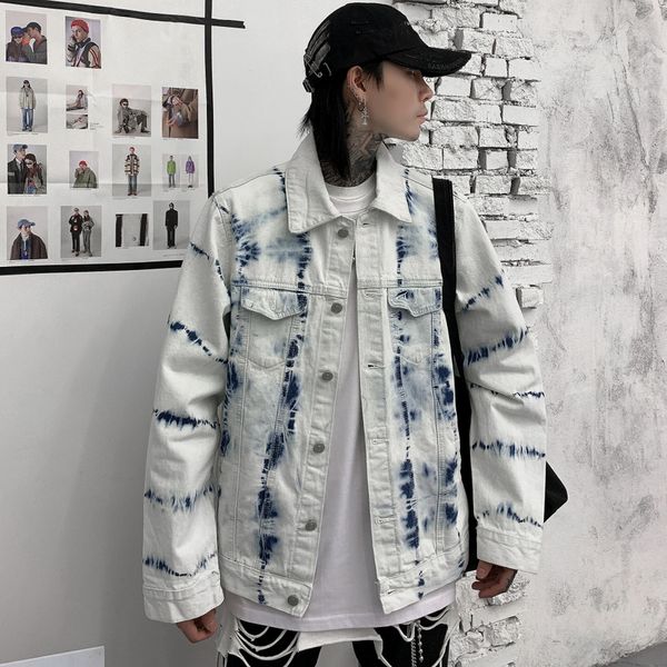 

2020 sprint jeans jacket men streetwear cotton hip hop denim jacket, Black;brown