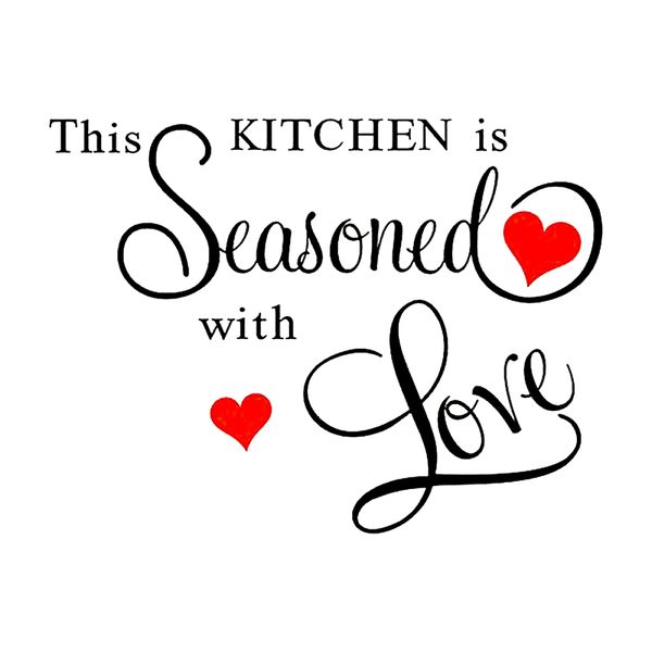 

this kitchen is seasoned with love wall sticker art home kitchen decor