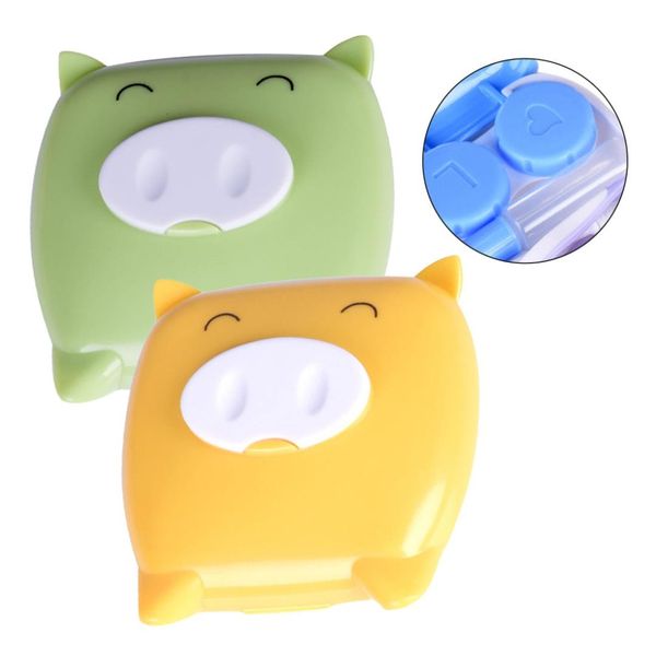 

1pc lovely pig cartoon cantact lens case storage box contact lenses box