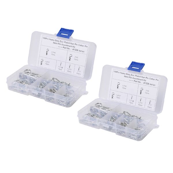 

200x carbon steel galvanization hitch hair tractor clip assortment cotter