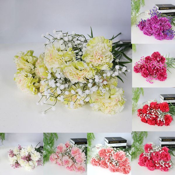 

58cm home decorations artificial carnations silk flower bridal hydrangea home mother's/teacher's day slwq