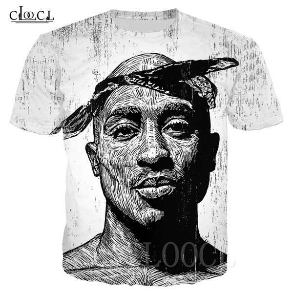 

2pac tupac fashion t shirt for men women 3d printed rock rapper tupac amaru shakur cartoon t shirt casual pullover sport tee, White;black