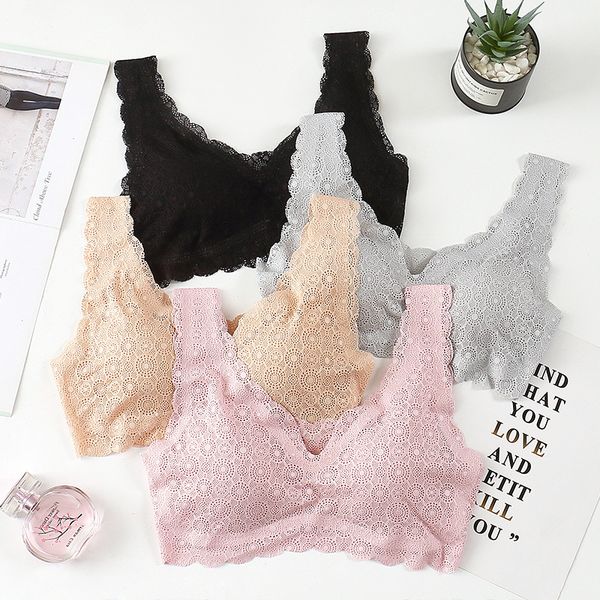 

bras lace for women seamless bra push up bralette brassiere breathable comfortable sleep soutien gorge femme, Red;black