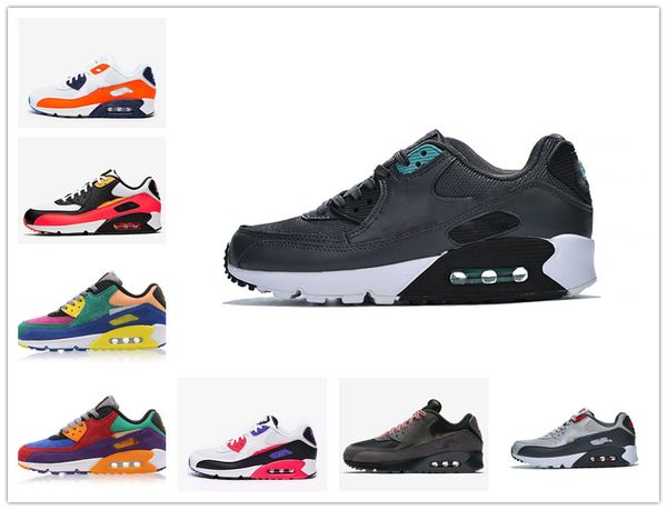 

sell 2020 new air cushion 90 casual running shoes men women black white red 90 sneakers classic air90 trainer outdoor walking shoes