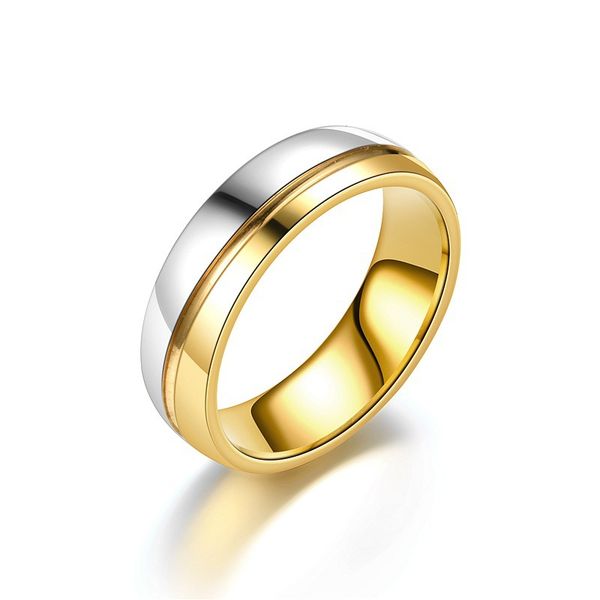 

cross border fashion accessories korean jewelry stainless steel gold diamond ring european and american fashion titanium steel couple ring, Golden;silver