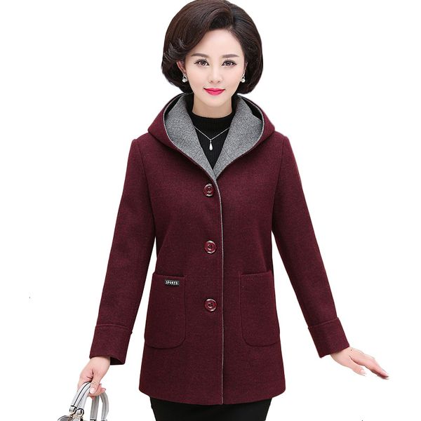 

2019 new fashion plus size winter jacket jackets women vintage hooded wolves jas middle ages reindeer wool overcoat ym1225, Black