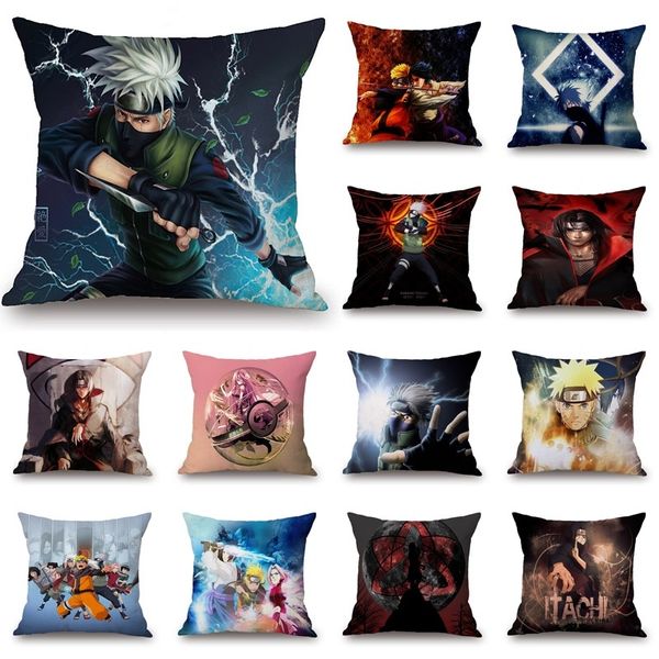 

anime naruto pillow kakashi pillow case bedroom kissen itachi uchiha printed cushion cover naruto figures oreiller pillowcase