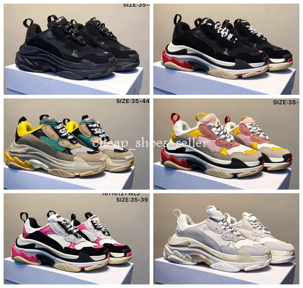 

2019 new fashion paris triple-s designer shoes low platform sneakers triple s mens casual women designer sports trainers zapatos 36-45, White;red