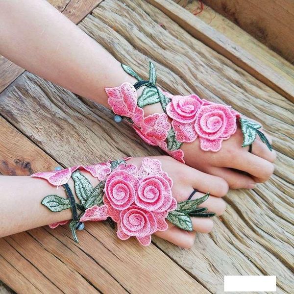 

bracers ancient style thin section cover scar wristband cuff wrist set ladies decorative half finger gloves embroidered gloves wholesale, Golden;silver