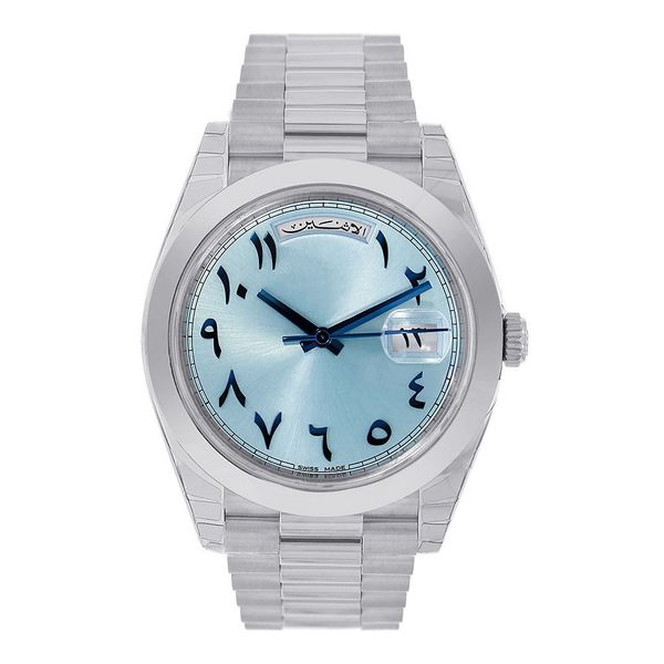 

luxury mens watch automatic movement day-date 40mm platinum president arabic script dial watch 228206 unworn watch wristwatches, Slivery;brown