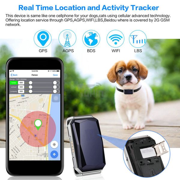 

pet mini gps tracker водонепроницаемый ip67 pet воротник gsm agps wifi lbs mini light tracker pet поиск оборудования