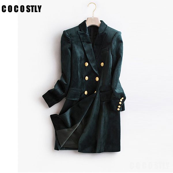 

2018 blazer woman velvet suit slim casual fashion office lady designs double breasted blazer long suit jacket, White;black