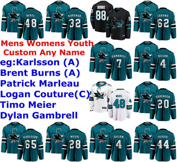 

san jose sharks jerseys womens melker karlsson jersey kevin labanc antti suomela lukas radil marcus sorensen hockey jerseys custom stitched, Black;red