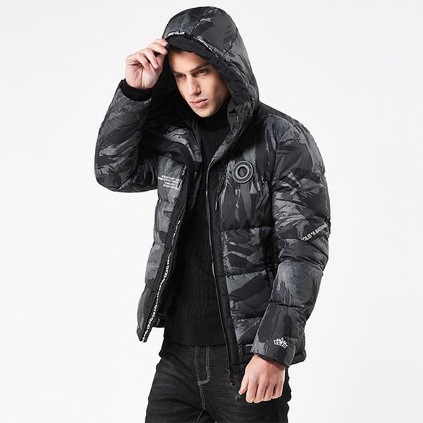 

large size men outdoor winter camo cotton down jacket thick thermal warm hooded coats climbing hiking riding sports jackets, Blue;black