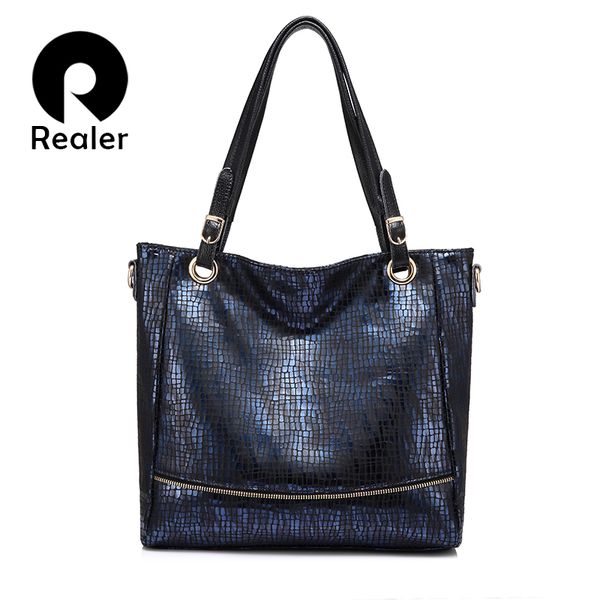 

realer large bucket bags women's shoulder bag animal prints artificial leather handbag female messenger bag ladies tote zipper