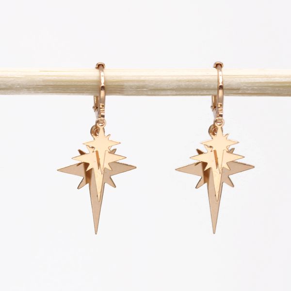 

1pair minimalist multilayer irregular star small hoop earrings for women trendy meteor pendant circle stud earrings jewelry e698, Golden;silver