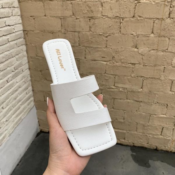 

female shoes slippers flat slides lady fashion 2020 summer girl rubber fretwork synthetic fabric pu basic shoes for, Black