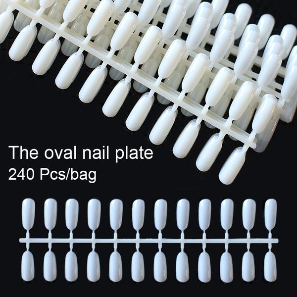 

240 pcs removable fake false nails art tip elliptic 4 colors display card manicuring nail art rack natural nail tools, Red;gold