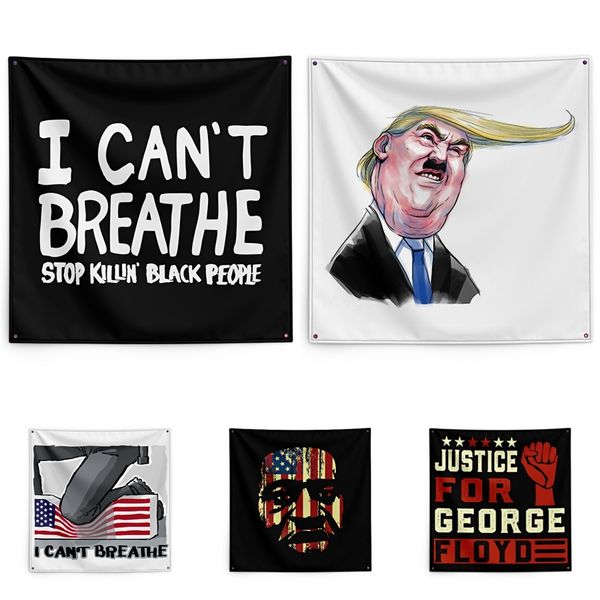 

george floyd printing tapestry black lives matter household wall banner black lives matter flag 150*150cm #qa17416