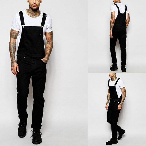 

designer jeans rompers black mid waist button fly casual jean jumpsuits male clothing mens 2020 luxury, Blue