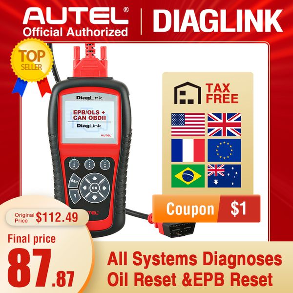 

autel diaglink obd2 scanner all system eobd code reader engine transmission automotive abs srs can diagnostic tool diy of md802
