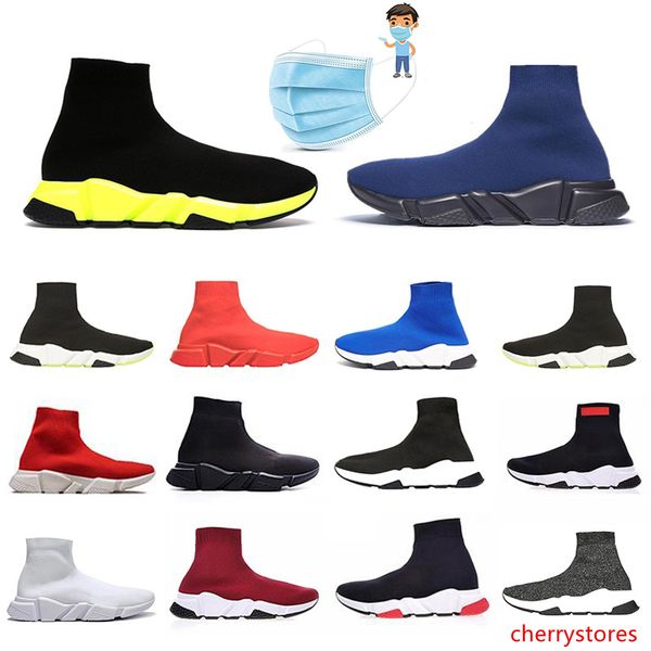 

luxury designer casual sock shoes speed paris trainer brand yellow triple black brand fashion socks sports sneakers 7339044 7486