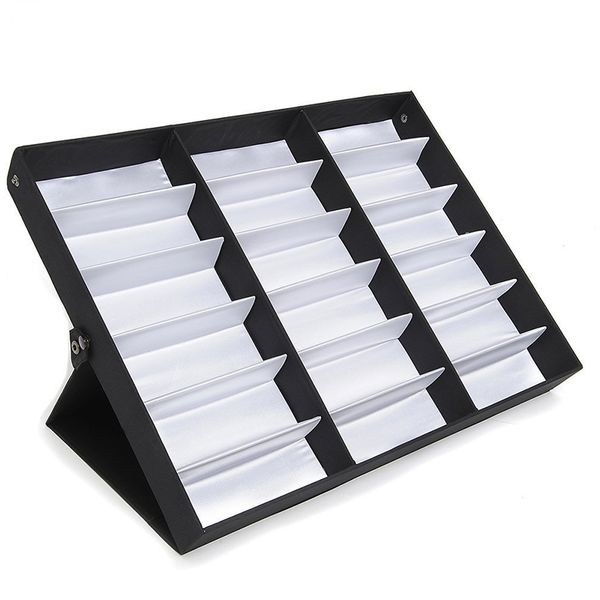 

glasses display eyeglass case (for 18 glasses, Silver