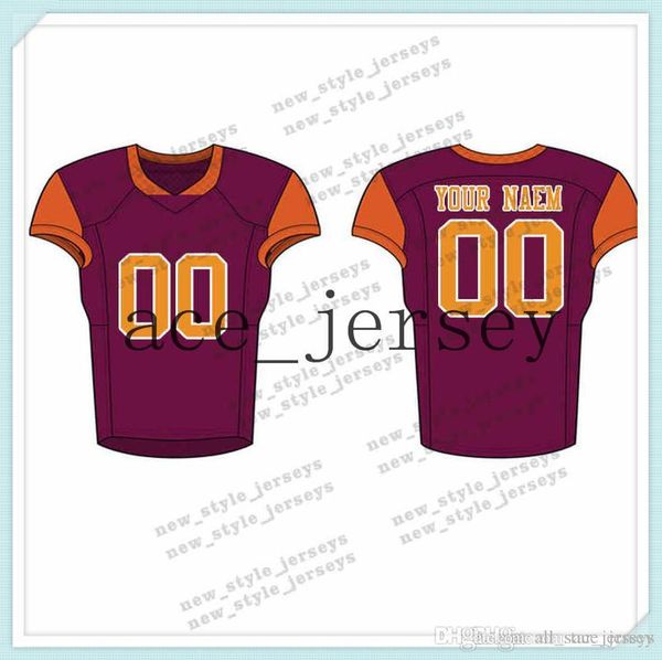 

109men 2019 youth football jerseys army green wine red embroidery logos stitched custom any name any number jerseys, Black;red