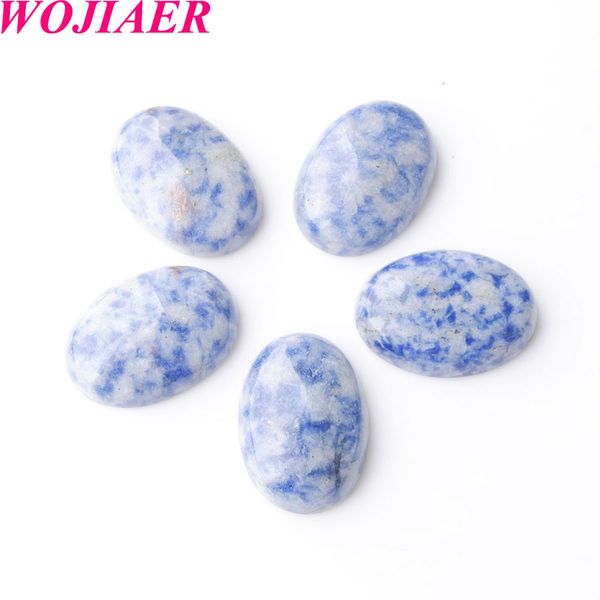 

wojiaer натуральный синий-вены камень драгоценный камень бусины овальный кабошон кабина без сверла отверстие 18x25x7mm изготовление ювелирны, Black